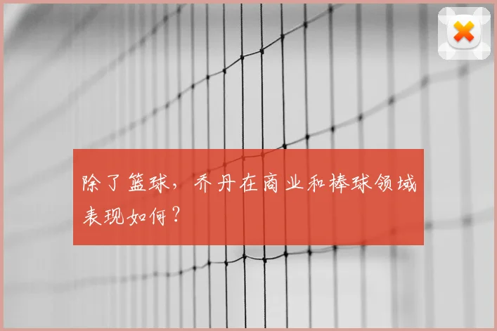 除了篮球，乔丹在商业和棒球领域表现如何？